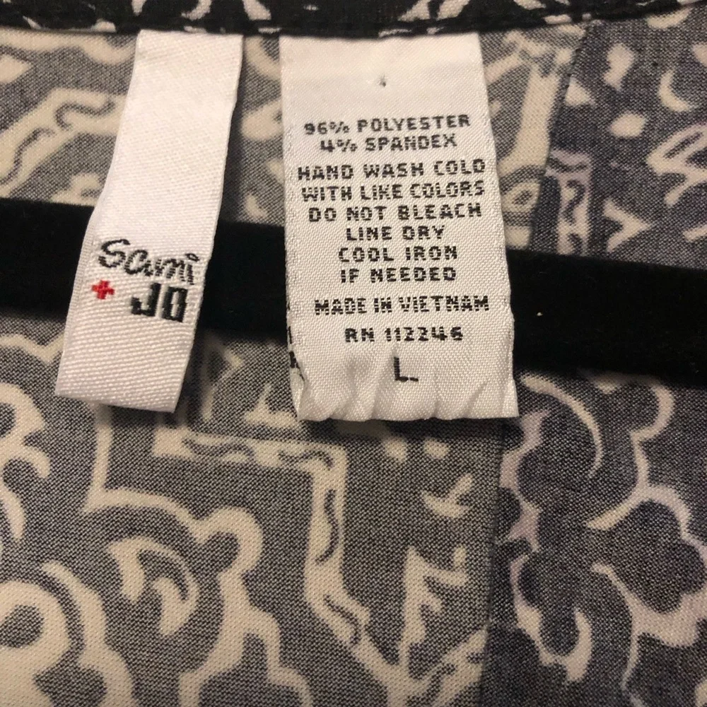Sami Jo Floral  Black and White Dress GUC - Picture 5 of 6